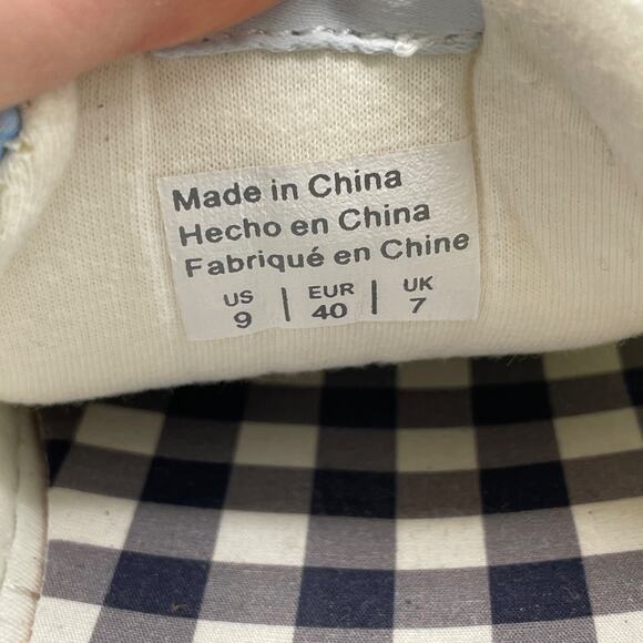 Draper James Women's Witherspoon Blue White Gingham Harper Sneakers Size 9 - Picture 8 of 12